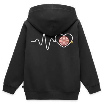 Bogenschießen Heartbeat Bogenschütze Spieler Geschenke - Kinder Premium Organic Zip Hoodie - Schwarz - Hinten - AI Model Kid Male (0cm)