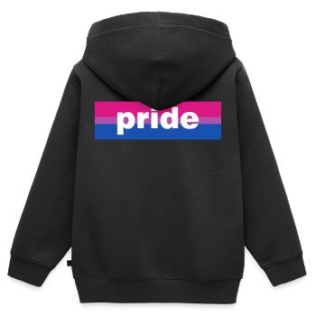 Pride Month LGBTQ Human Rights Gay - Sweat Premium à capuche zippé enfant bio - noir - Dos - AI Model Kid Male (0cm)