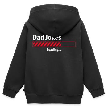 Papa Witze Laden - Kinder Premium Organic Zip Hoodie - Schwarz - Hinten - AI Model Kid Male (0cm)