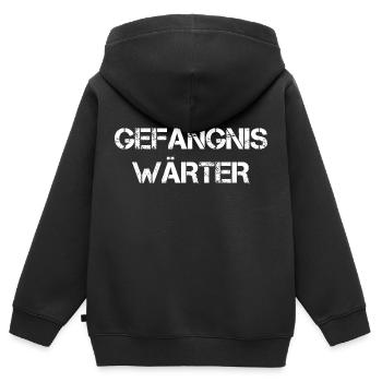 Gefängnis Wärter Kostüm Karneval Fasching Knast - Kinder Premium Organic Zip Hoodie - Schwarz - Hinten - AI Model Kid Male (0cm)