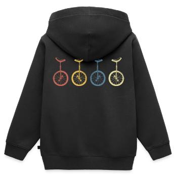 unicycle unicyclesport artiste monocycliste - Sweat Premium à capuche zippé enfant bio - noir - Dos - AI Model Kid Male (0cm)
