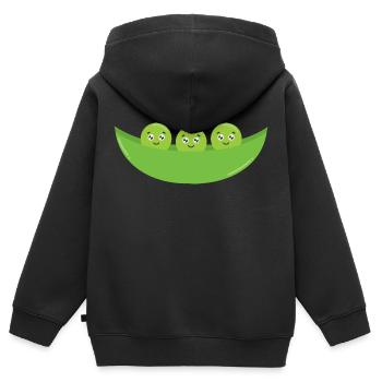 Französische Erbsen - Kinder Premium Organic Zip Hoodie - Schwarz - Hinten - AI Model Kid Male (0cm)