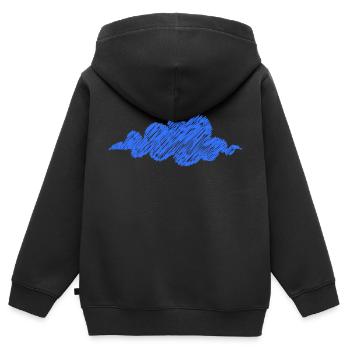 Wolke Blau Gekritzel Wetter Bewölkt Cloud - Kinder Premium Organic Zip Hoodie - Schwarz - Hinten - AI Model Kid Male (0cm)