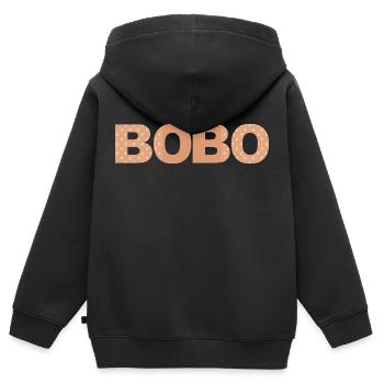 Bobo - Sweat Premium à capuche zippé enfant bio - noir - Dos - AI Model Kid Male (0cm)
