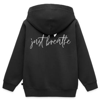 Respirez simplement - Sweat Premium à capuche zippé enfant bio - noir - Dos - AI Model Kid Male (0cm)