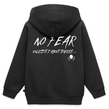 Pas de peur - Sweat Premium à capuche zippé enfant bio - noir - Dos - AI Model Kid Male (0cm)