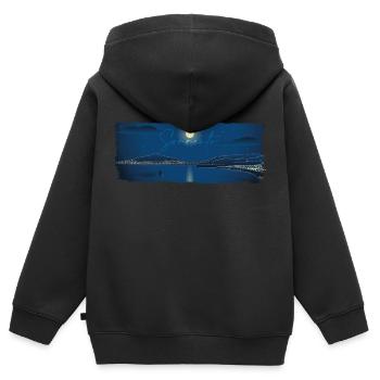 Sorrent bei Nacht - Kinder Premium Organic Zip Hoodie - Schwarz - Hinten - AI Model Kid Male (0cm)