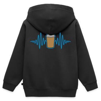 Frequenz Kaffee Becher unterwegs - Kinder Premium Organic Zip Hoodie - Schwarz - Hinten - AI Model Kid Male (0cm)