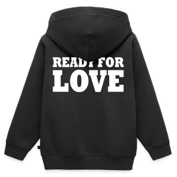 Ready for love - Kinder Premium Organic Zip Hoodie - Schwarz - Hinten - AI Model Kid Male (0cm)