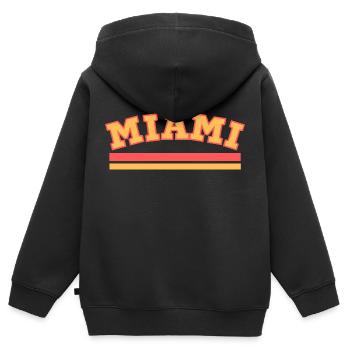 MIAMI SPORT ORANGE VINTAGE - Sweat Premium à capuche zippé enfant bio - noir - Dos - AI Model Kid Male (0cm)