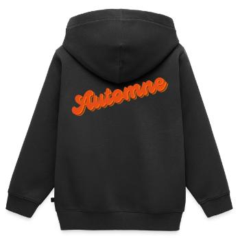 autumn - Kids Premium Organic Zip-up Hoodie - black - Back - AI Model Kid Male (0cm)