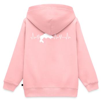 Pêcheur à la ligne - Sweat Premium à capuche zippé enfant bio - rose - Dos - AI Model Kid Female (0cm)