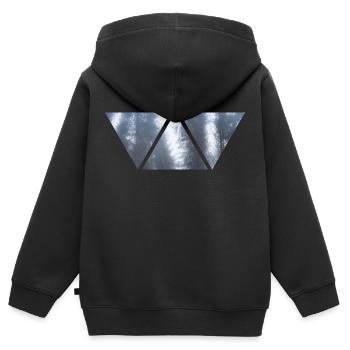 Forest Fog Triangle Photo Winter Gift Snow - Kids Premium Organic Zip-up Hoodie - black - Back - AI Model Kid Male (0cm)