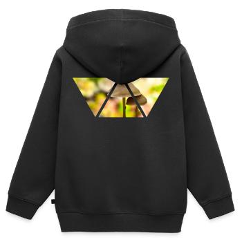 Pilze Dreieck Foto Pilzsammler Geschenk Aufnahme - Kinder Premium Organic Zip Hoodie - Schwarz - Hinten - AI Model Kid Male (0cm)