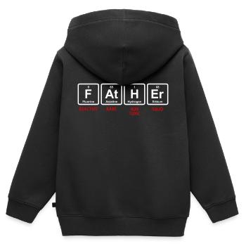 TABLEAU PÉRIODIQUE DU PÈRE - Sweat Premium à capuche zippé enfant bio - noir - Dos - AI Model Kid Male (0cm)