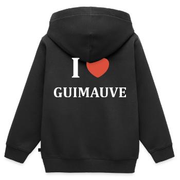 i love Guimauve - Sweat Premium à capuche zippé enfant bio - noir - Dos - AI Model Kid Male (0cm)