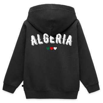 Algerien - Kinder Premium Organic Zip Hoodie - Schwarz - Hinten - AI Model Kid Male (0cm)