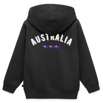 Australien - Kinder Premium Organic Zip Hoodie - Schwarz - Hinten - AI Model Kid Male (0cm)