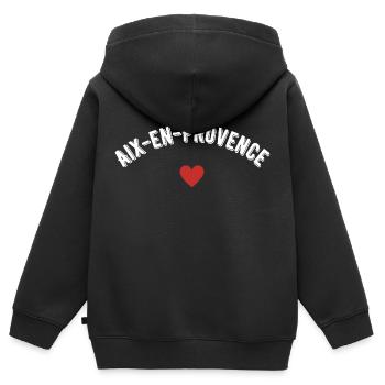Aix en Provence - Kinder Premium Organic Zip Hoodie - Schwarz - Hinten - AI Model Kid Male (0cm)