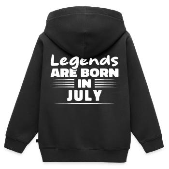 Die Legenden werden im Juli geboren - Kinder Premium Organic Zip Hoodie - Schwarz - Hinten - AI Model Kid Male (0cm)