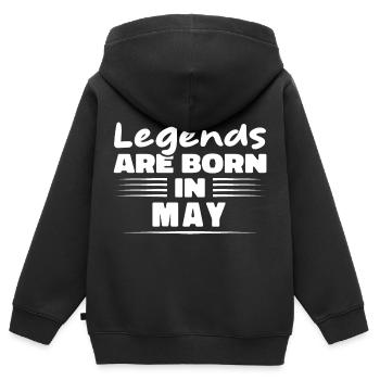 Im Mai werden Legenden geboren - Kinder Premium Organic Zip Hoodie - Schwarz - Hinten - AI Model Kid Male (0cm)