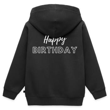 Happy Birthday - Kinder Premium Organic Zip Hoodie - Schwarz - Hinten - AI Model Kid Male (0cm)