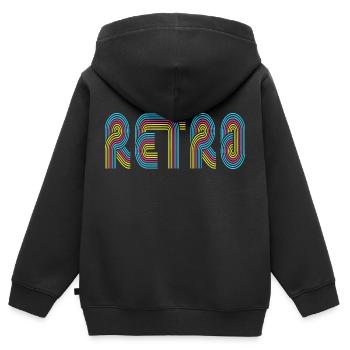 Rétro - Sweat Premium à capuche zippé enfant bio - noir - Dos - AI Model Kid Male (0cm)