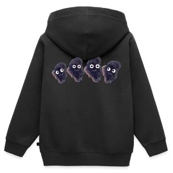 asteroid familie,familie,weltall, all - Kinder Premium Organic Zip Hoodie - Schwarz - Hinten - AI Model Kid Male (0cm)
