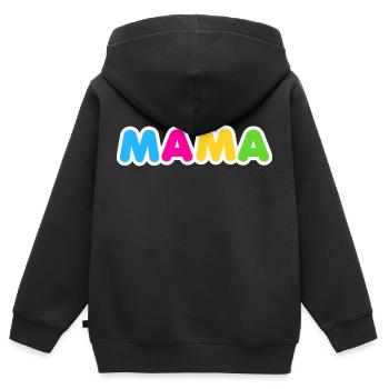 Mama Happiness Design - Sweat Premium à capuche zippé enfant bio - noir - Dos - AI Model Kid Male (0cm)