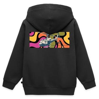 Helikopter vintage Geschenk - Kinder Premium Organic Zip Hoodie - Schwarz - Hinten - AI Model Kid Male (0cm)