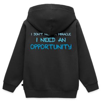 MOTTO - Kinder Premium Organic Zip Hoodie - Schwarz - Hinten - AI Model Kid Male (0cm)