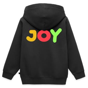 Joie Pensées positives, attitude positive - Sweat Premium à capuche zippé enfant bio - noir - Dos - AI Model Kid Male (0cm)