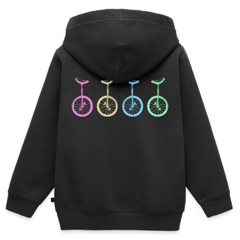 Unicycle Unicycle Unicycle Artist UnicycleVibes - Kids Premium Organic Zip-up Hoodie - black - Back - AI Model Kid Male (0cm)
