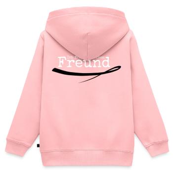 Freund - Kinder Premium Organic Zip Hoodie - Rosa - Hinten - AI Model Kid Female (0cm)