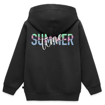 Summer time - Sommerzeit - Urlaub - Kinder Premium Organic Zip Hoodie - Schwarz - Hinten - AI Model Kid Male (0cm)