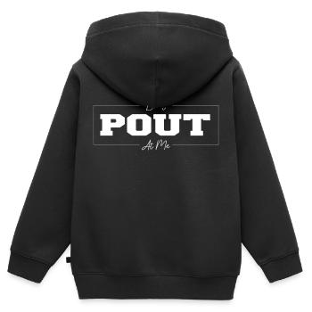 Ne me fais pas la moue en disant drôle - Sweat Premium à capuche zippé enfant bio - noir - Dos - AI Model Kid Male (0cm)