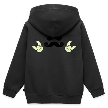 Visage froid - Sweat Premium à capuche zippé enfant bio - noir - Dos - AI Model Kid Male (0cm)
