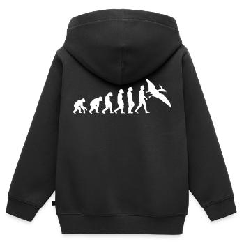 Pteranodon Pteranodon Evolution Dinosaures Animaux - Sweat Premium à capuche zippé enfant bio - noir - Dos - AI Model Kid Male (0cm)
