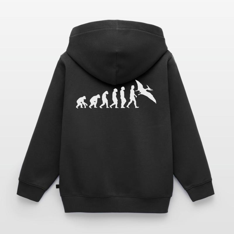 Flugsaurier Pteranodon Evolution Dinosaurier Tiere Kinder Premium Organic Zip Hoodie