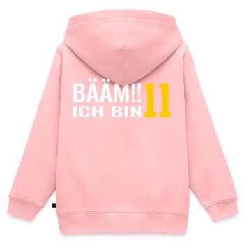 11. Geburtstag Geschenk - Kinder Premium Organic Zip Hoodie - Rosa - Hinten - AI Model Kid Female (0cm)