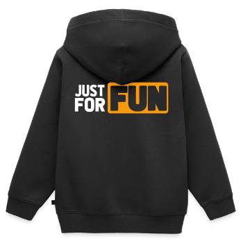 JUSTE POUR LE PLAISIR - Sweat Premium à capuche zippé enfant bio - noir - Dos - AI Model Kid Male (0cm)