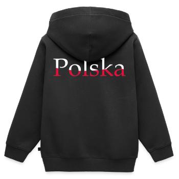 Polska - Polen - Kinder Premium Organic Zip Hoodie - Schwarz - Hinten - AI Model Kid Male (0cm)
