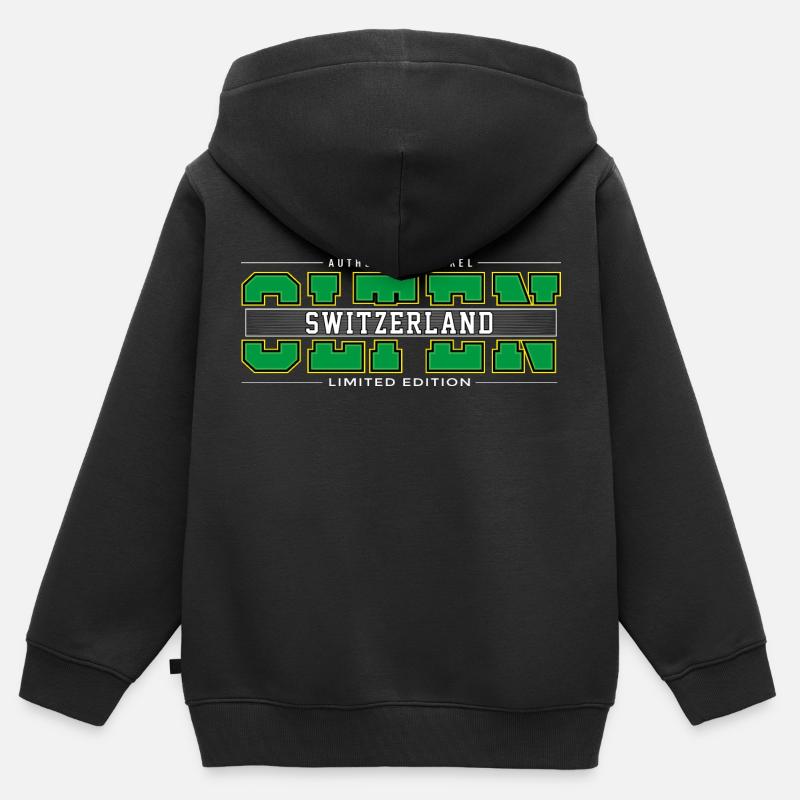 Olten - Sweat Premium à capuche zippé enfant bio - noir