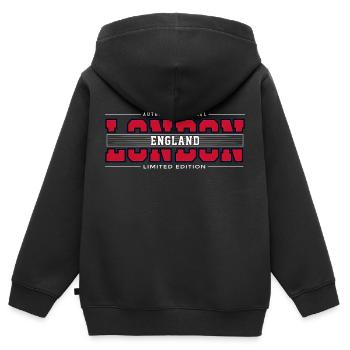Londres - Sweat Premium à capuche zippé enfant bio - noir - Dos - AI Model Kid Male (0cm)