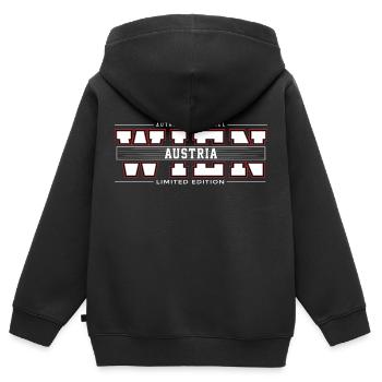 Vienne - Sweat Premium à capuche zippé enfant bio - noir - Dos - AI Model Kid Male (0cm)