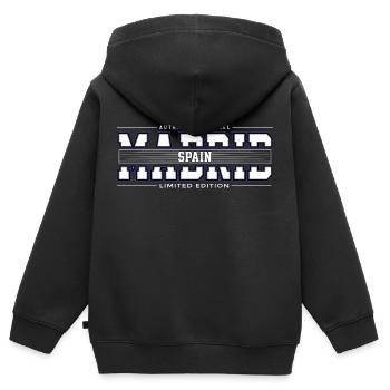 Madrid - Kinder Premium Organic Zip Hoodie - Schwarz - Hinten - AI Model Kid Male (0cm)
