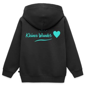 Petit miracle - Grossesse - Sweat Premium à capuche zippé enfant bio - noir - Dos - AI Model Kid Male (0cm)
