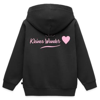 Grossesse - petit miracle - Sweat Premium à capuche zippé enfant bio - noir - Dos - AI Model Kid Male (0cm)