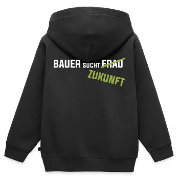 Farmer is looking for a future Farmer Farmers Demo Protest - Kids Premium Organic Zip-up Hoodie - black - Back - AI Model Kid Male (0cm)