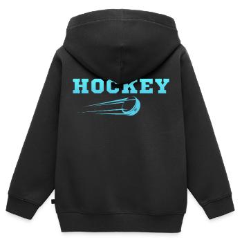 Eishockey originelle Geschenkidee - Kinder Premium Organic Zip Hoodie - Schwarz - Hinten - AI Model Kid Male (0cm)